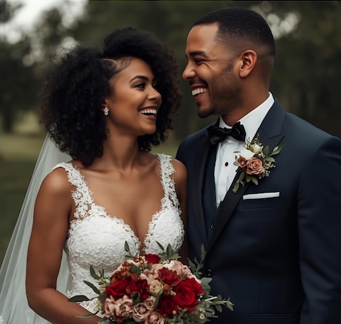 Retired Marine calming the groom before the ceremony