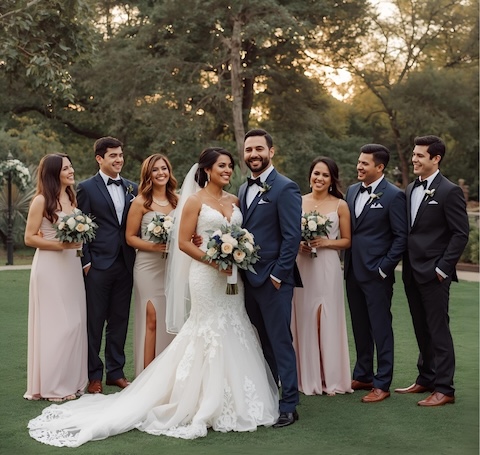 Couple practicing wedding rehearsal